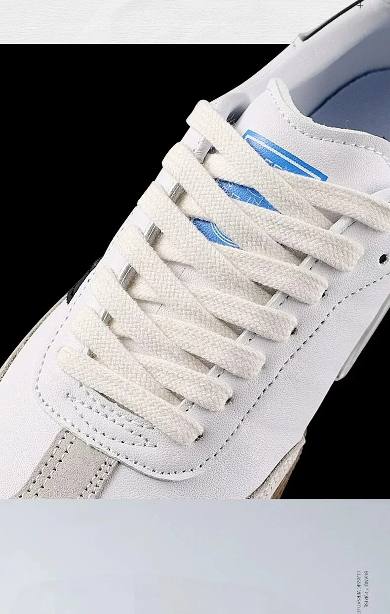 1Pair Flat Shoelaces Cotton Tightly Woven Durable Shoe Strings Replacement Laces for Sneakers Casual Shoes Length Shoe Accessory