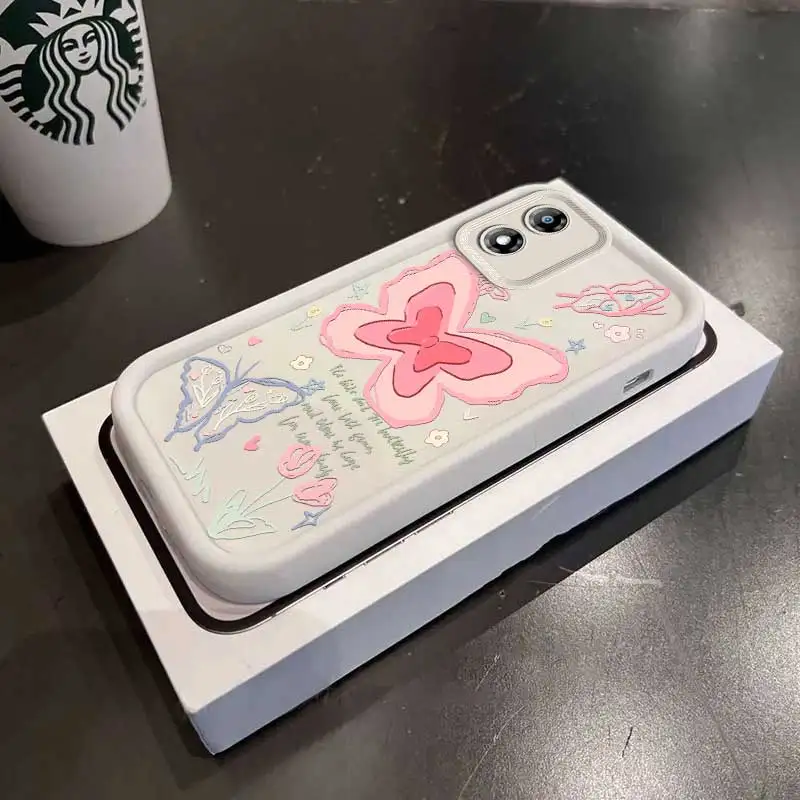 E13 Butterfly and Blossom Sky Eye Ladder Phone Case For Motorola Moto E40 E32 E30 E22i E22 E13 Cover