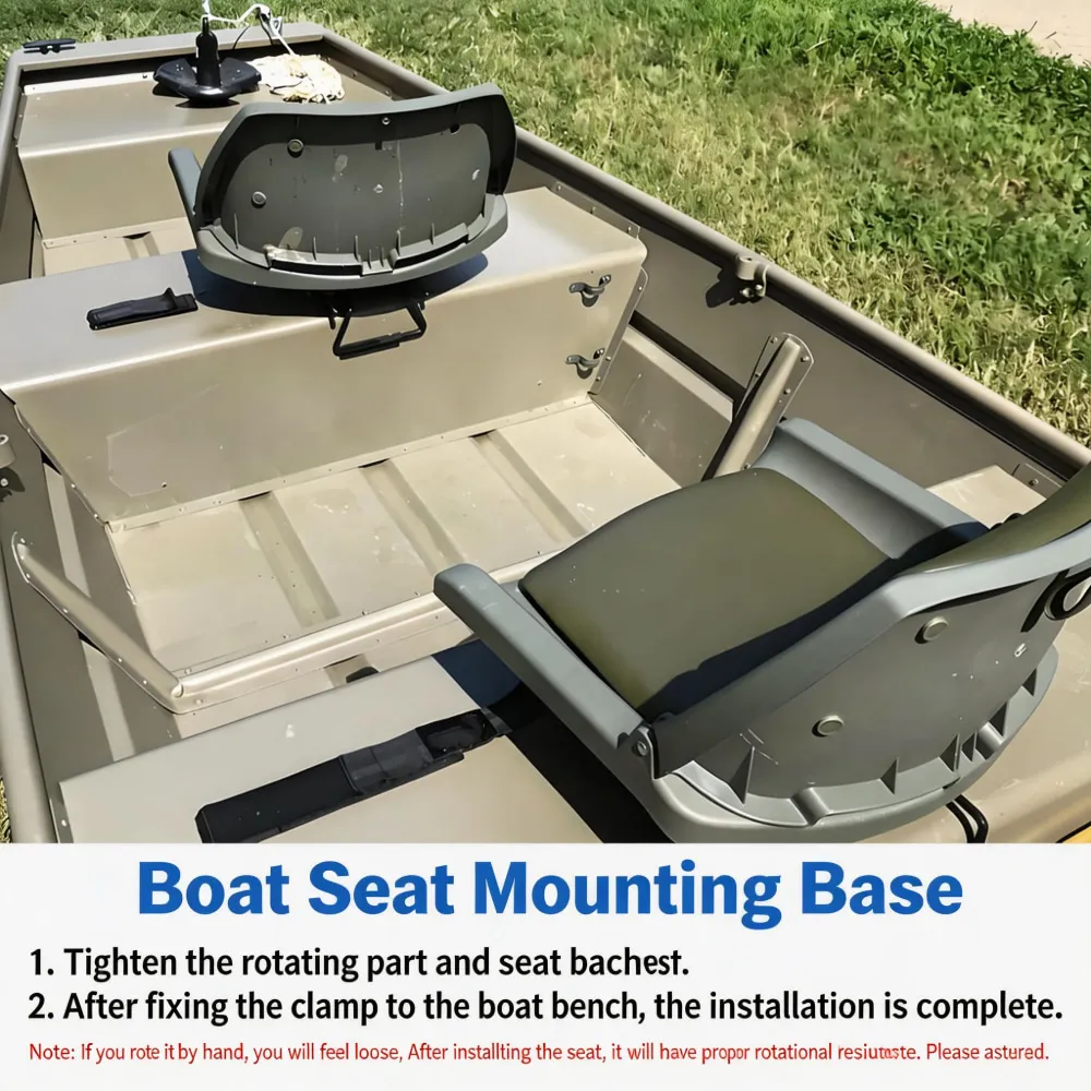 Boat Seat Swivel Base Crossbar Mount Adjustable Track 360° Rotatable Bracket for Yacht Fishing Kayak RV Jon Inflatable Dinghy view 5