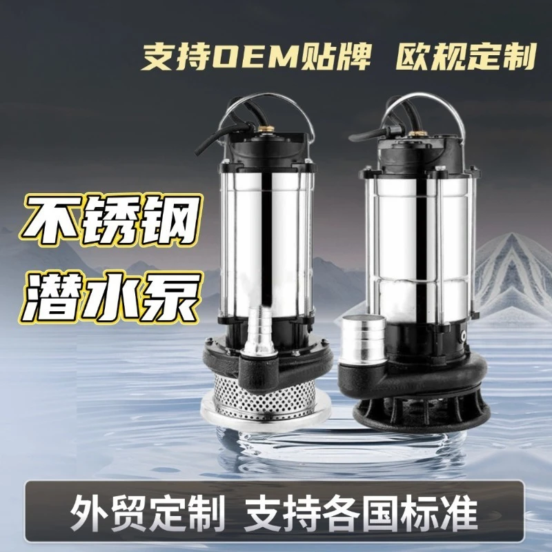 Stainless Steel Mini Submersible Clean Water Pump, High Head Water Pump for Household & Farm Irrigation, 110V/220V Optional
