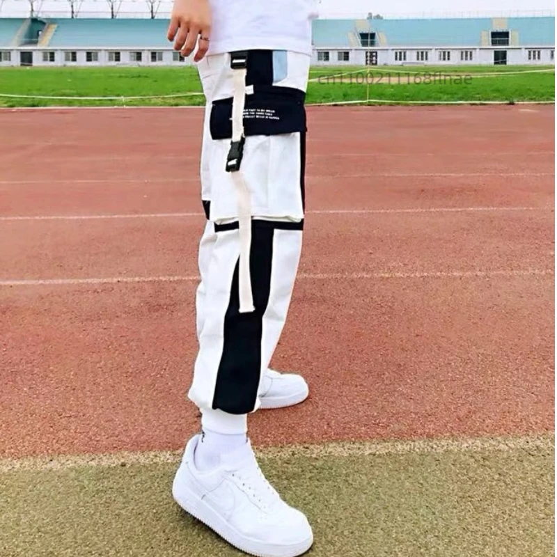 Männer Street Dance Hosen Frühling und Herbst Neue Stil Spleißen Lose Trendy Marke Ins Legging 2025, Hip Hop Casual Hosen