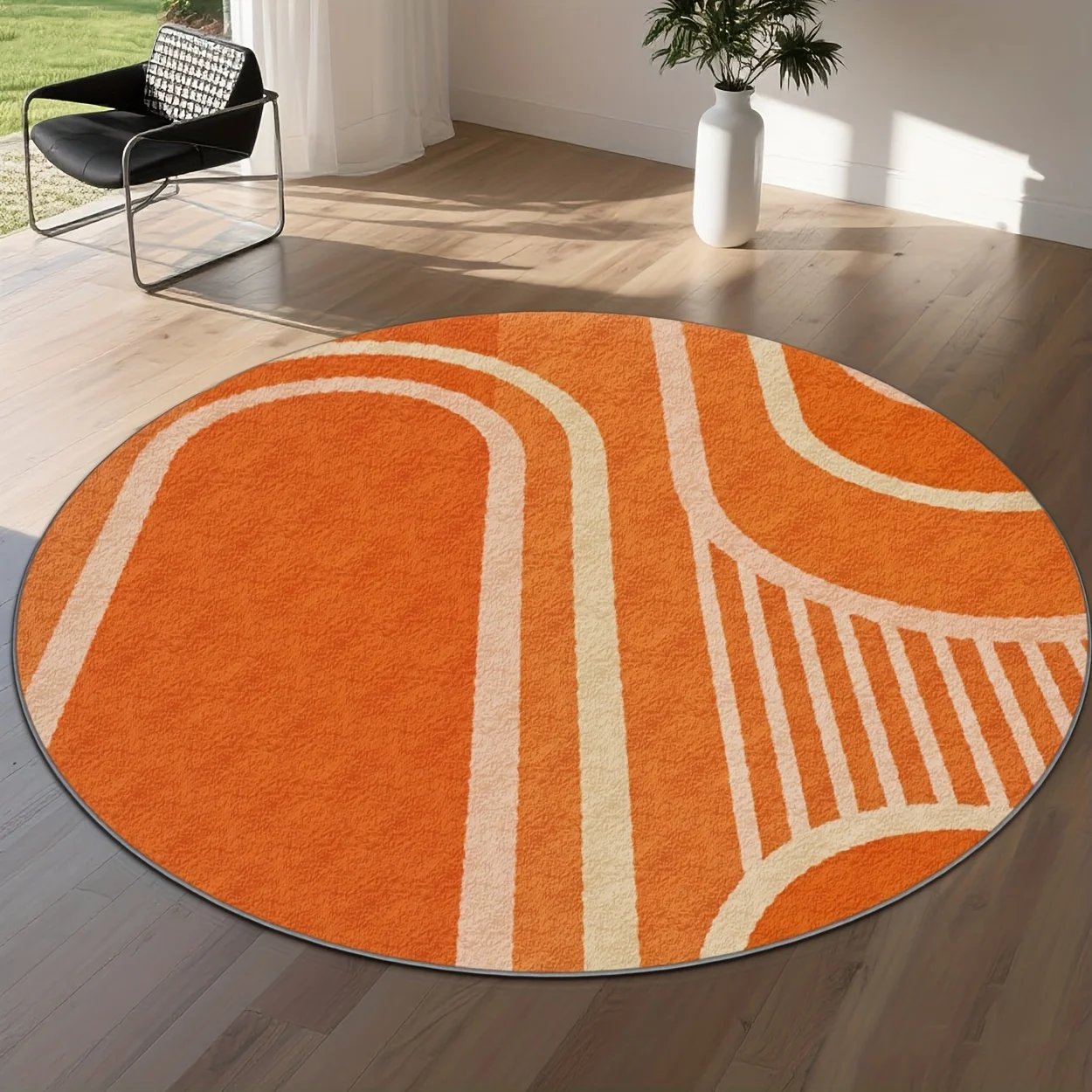 Luxury Marble Triangle Round Mat Symmetrical Blue Grey Geometric Mosaic Circular Decor Rug  Entryway Indoor Living Space Decor