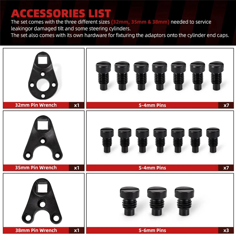 Leading-Edge-MT0004 MT0006 MT0009 Outboard Trim Tilt Pin Wrench Tools Set Fit For Yamaha Suzuki All Seastar Hydraulic End Caps