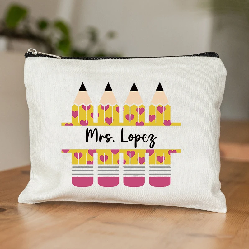 Estojo com nome personalizado para mulheres, bolsa de maquiagem, melhor presente de formatura para alunos e professores, volta às aulas, tendência carteira