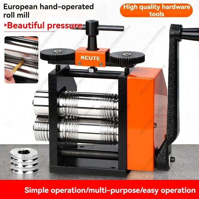 17kg Steel Jewelry Rolling Mill 4 in 1 Hand Crank Press Tool 40/76/112mm for Gold Silver Wire Sheet Forming
