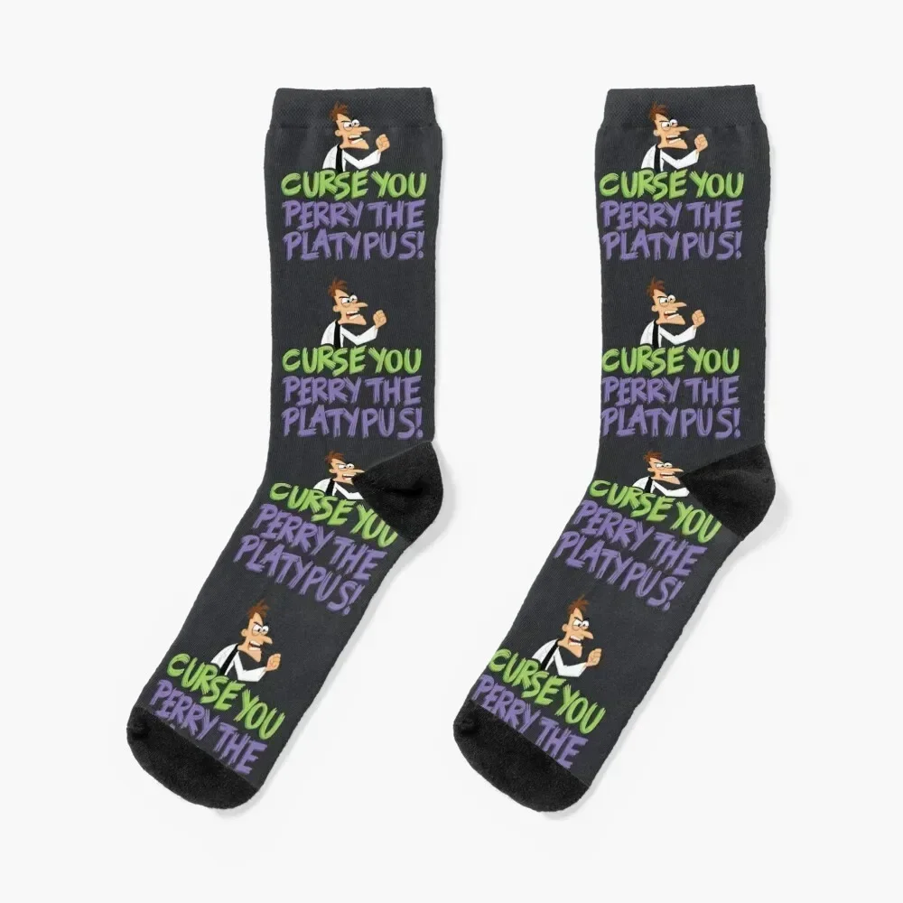 

Curse You Perry the Platypus Socks loose japanese fashion anti-slip Sports Man Socks Women's