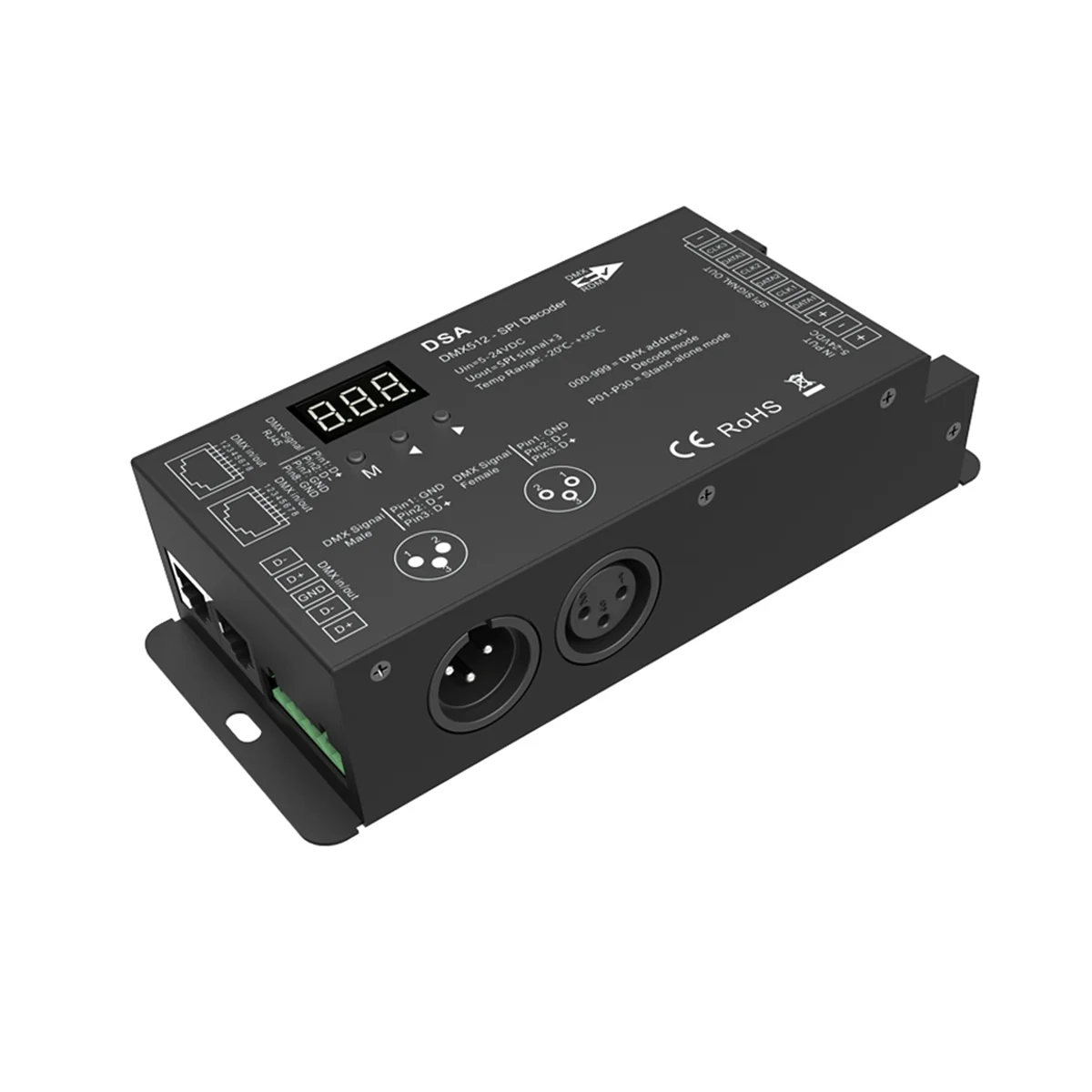 Led DMX512 to SPI Decoder DMX Converter 1024 Dots TTL Pixel Controller Support 6803/8806/2811/ 2812/2801/3001/9813 IC