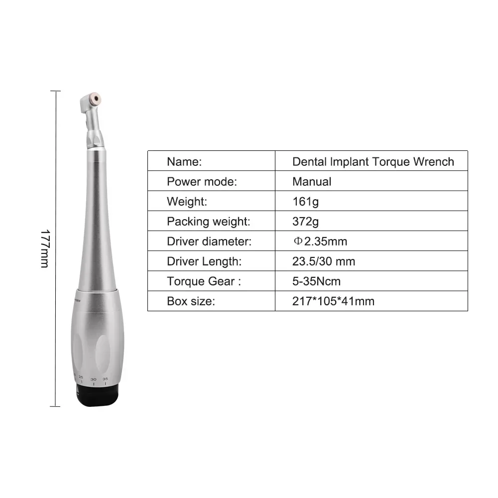 

SYJH Dental Universal Implant Torque With 16pcs Drivers Wrench Replaceable Screw Head 5 to 35 N.cm Dental Instrument