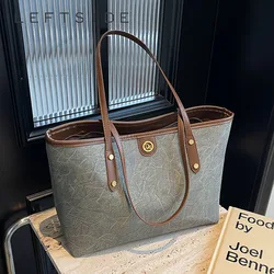 LEFTSIDE Big Retro PU Leather Underarm Bags for Women 2024 Y2k Trend Korean Fashion Shoulder Bag Lady Silver Handbags Tote Bag