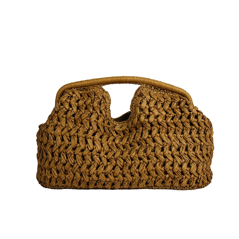 

2025 Summer Luxury Designer Handmade Straw Weaving Handbag for Women Beach Vacation Travel Females Handbags and Purses