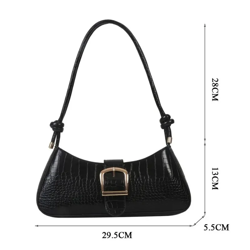 

Minimalist Shoulder Bag for Women Simple Solid Color Underarm Bag Women's Buckle Handbag and Purse Fashion Small Top-handle Bags