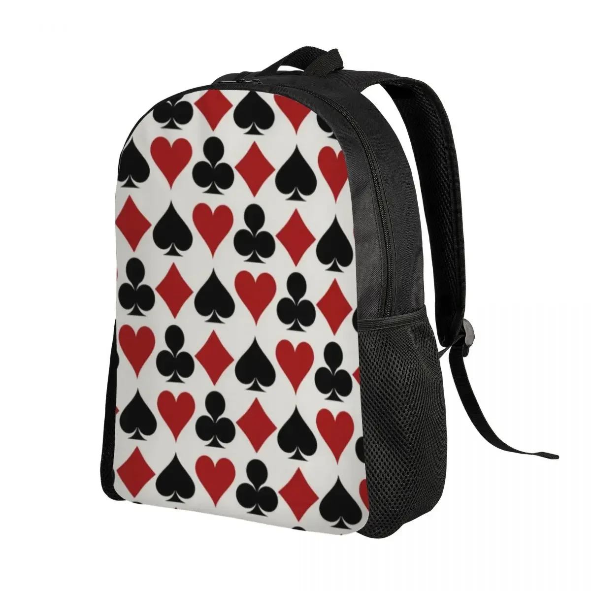 3D Print Poker Playing Card Symbols Backpacks Heart Spade Diamond Club School College Travel Bags Bookbag Fits 15 Inch Laptop