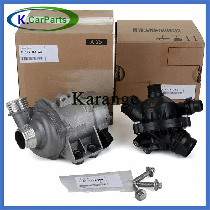 11517586925 11537549476   مضخة مياه كهربائية + ترموستات لسيارات BMW E60 E61 E81 E87 E90 E91 X1 X3 X5 Z4 325i 330i 525i 530i 630i 730i