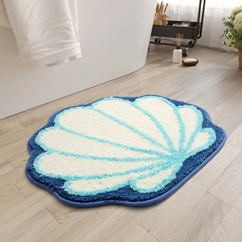 Creative Cute Bath Mat Shell/flower/Halloween Pumpkin/frog Shape Bathroom Decorative Area Rugs Water Absorbent Anti-slip Mats