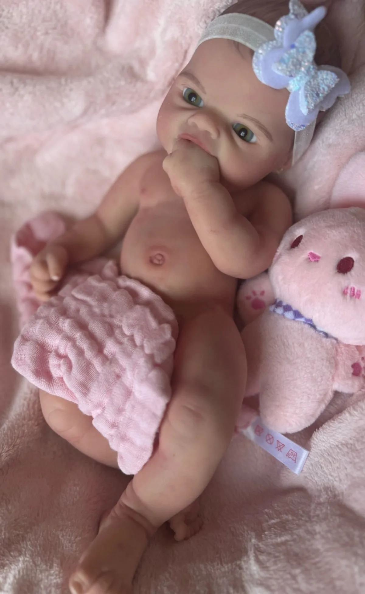 Niña De silicona pintada 36CM Bebe con pelo Reborn muñecas recién nacidas De silicona suave completa para niños Boneca Reborn Corpo De silicona