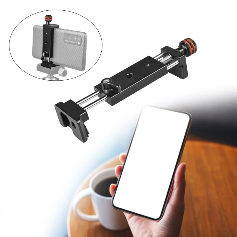 T8WC Handheld Phone Holder with Cold Shoe & double 1/4 Inch Port for Content Creators