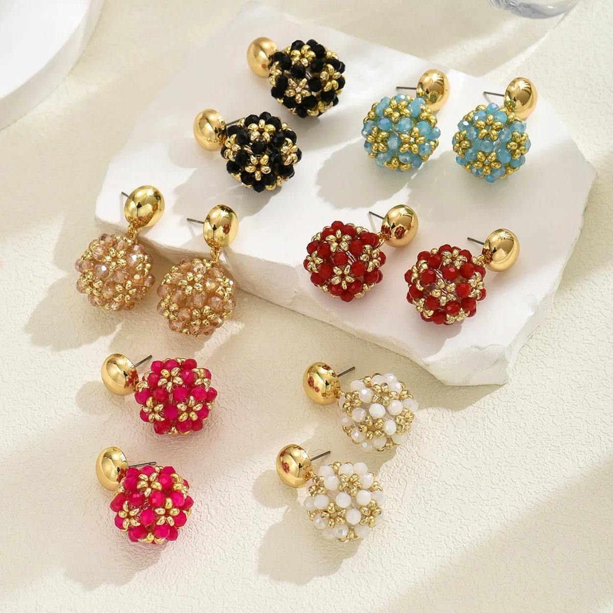 Luxury Fashion Crystal Cluster Flower Earrings