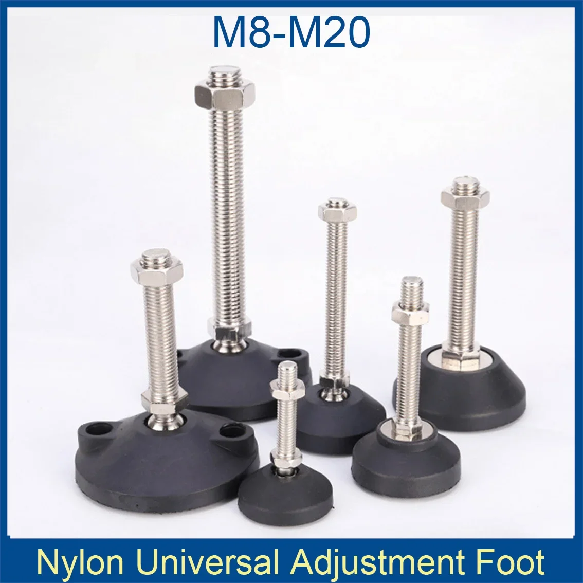 4Pcs Adjustable Lathe Leg Dia 80mm Thread Adjustable Levelling Feet Swivel Base Articulating Legs M8 M10 M12 M14 M16 M18 M20