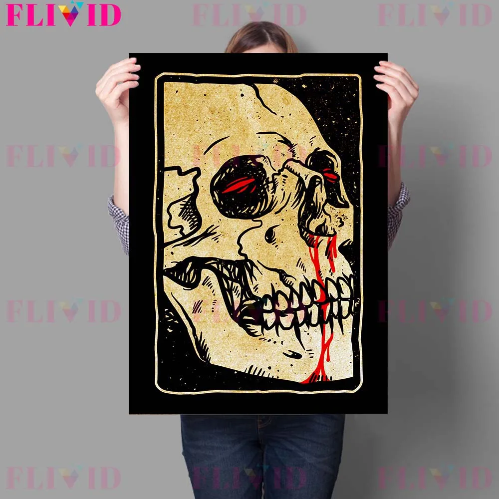 Finger Fries And Skull Popcorn,Horrible Zombie Wall Art Canvas Painting 