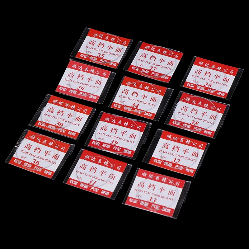 NEW 10pcs 28mm-39mm Plane Mineral Watch Glass Flat Watch Crystal Mineral Glass Replacement Part 1mm Thick For Watches Repair