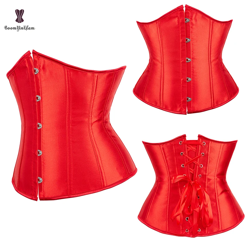 8 Colors Available Women Burlesques Gothic Gorset Plus Size Satin Underbust Corselet With G String Waist Training Corset28335#