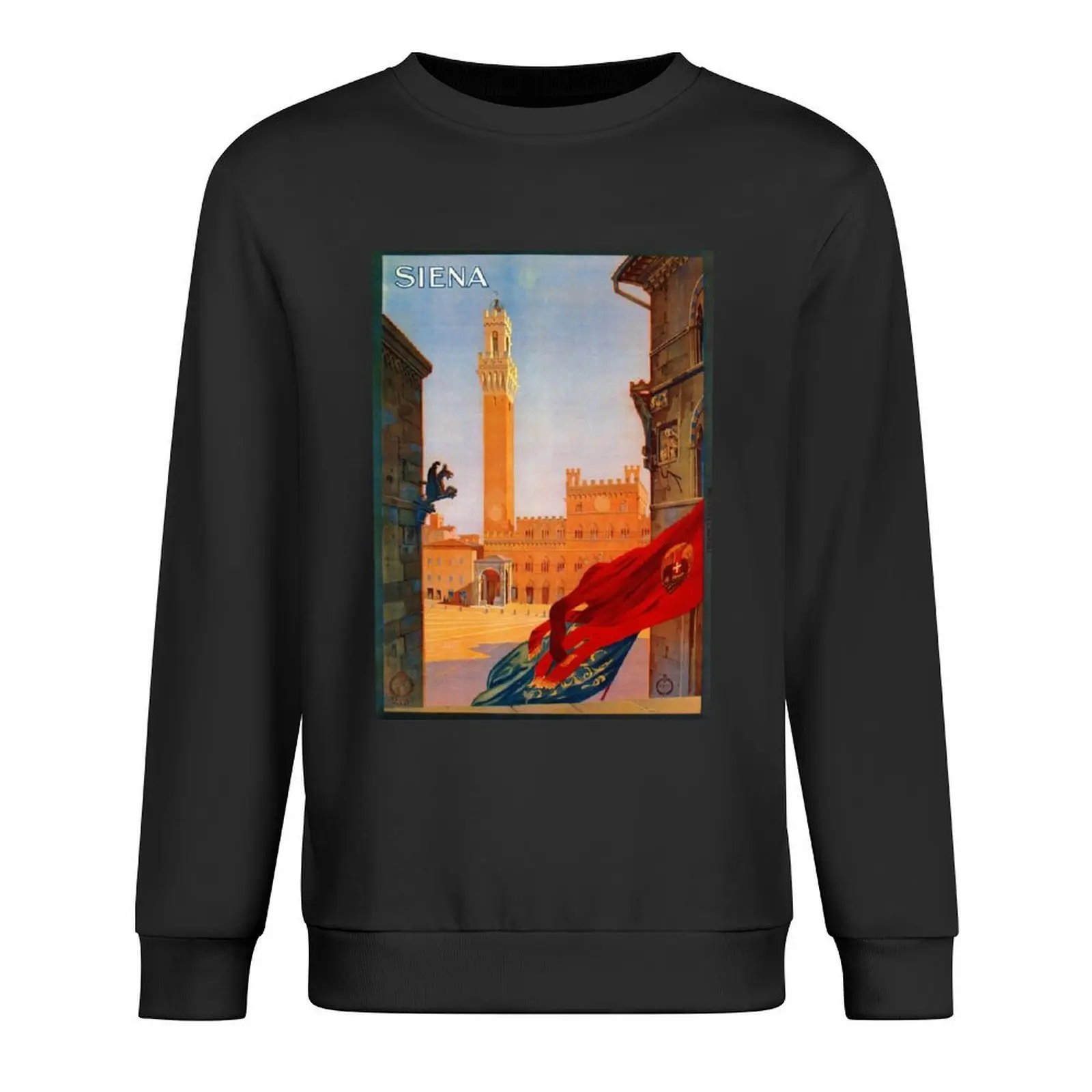 

Vintage Siena Italian travel advertising Pullover autumn new products mens clothes men's sweat-shirt hoody