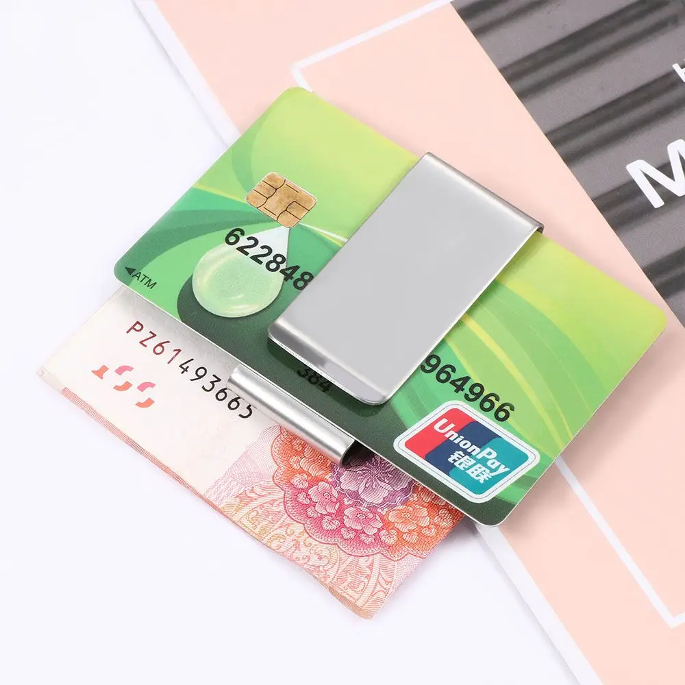 

Wallet Money Clip Stainless Steel Clip Metal Clamp Card Bill Dollar Money Credit Cards Clips Holder