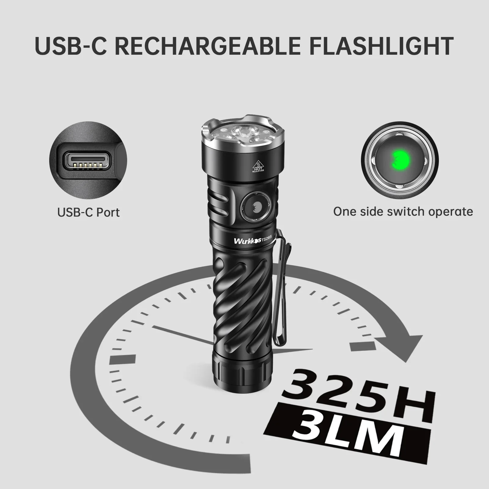 Wurkkos TS26S 3100 Lumens Outdoor Flashlight