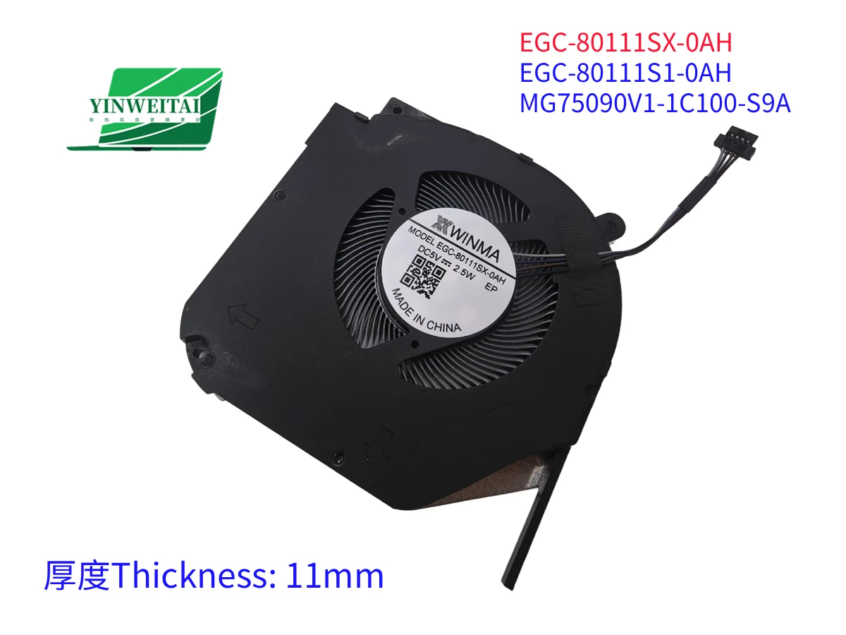 New Laptop CPU GPU Cooling Fan Cooler for EGC-80111S1-0AH GM7AG0M THER7GM7A0-2911 EGC-80111SX-0AH GM6AG0M THER7GM7Z0-1411 -1412