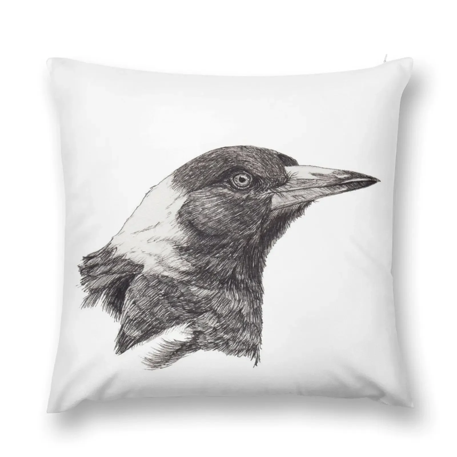 Ink drawing of Australian Magpie Inktober 2019 Throw Pillow ornamental pillows Cushion Cover For Sofa pillow