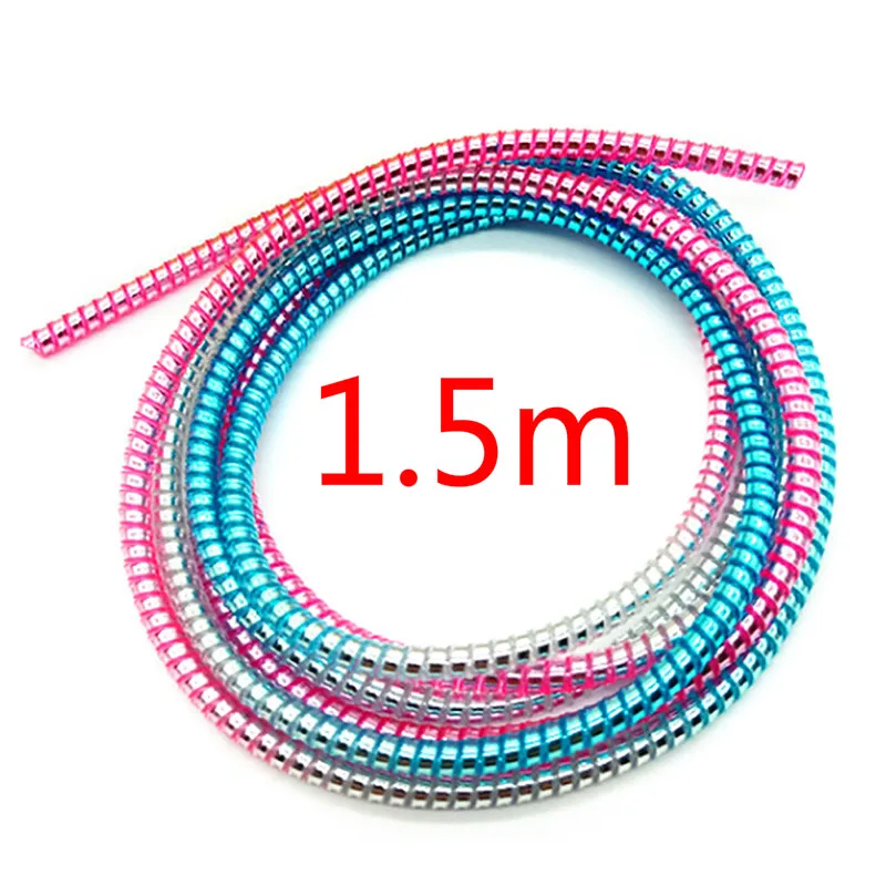 1.5M Organizer zwijający kabel dla iPhone Android USB do ładowania linii danych ochronny przewód ochronny