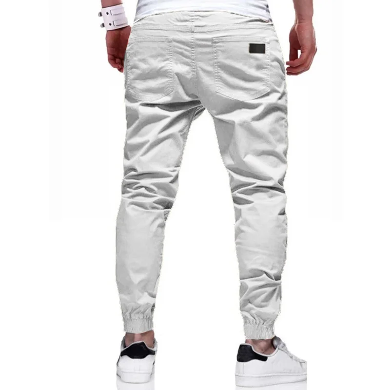 Y2K Autumn New Men Solid Color Long Cargo Pants Sweatpants Mens High Quality Casual Joggers White Sports Pants Designer Clothes