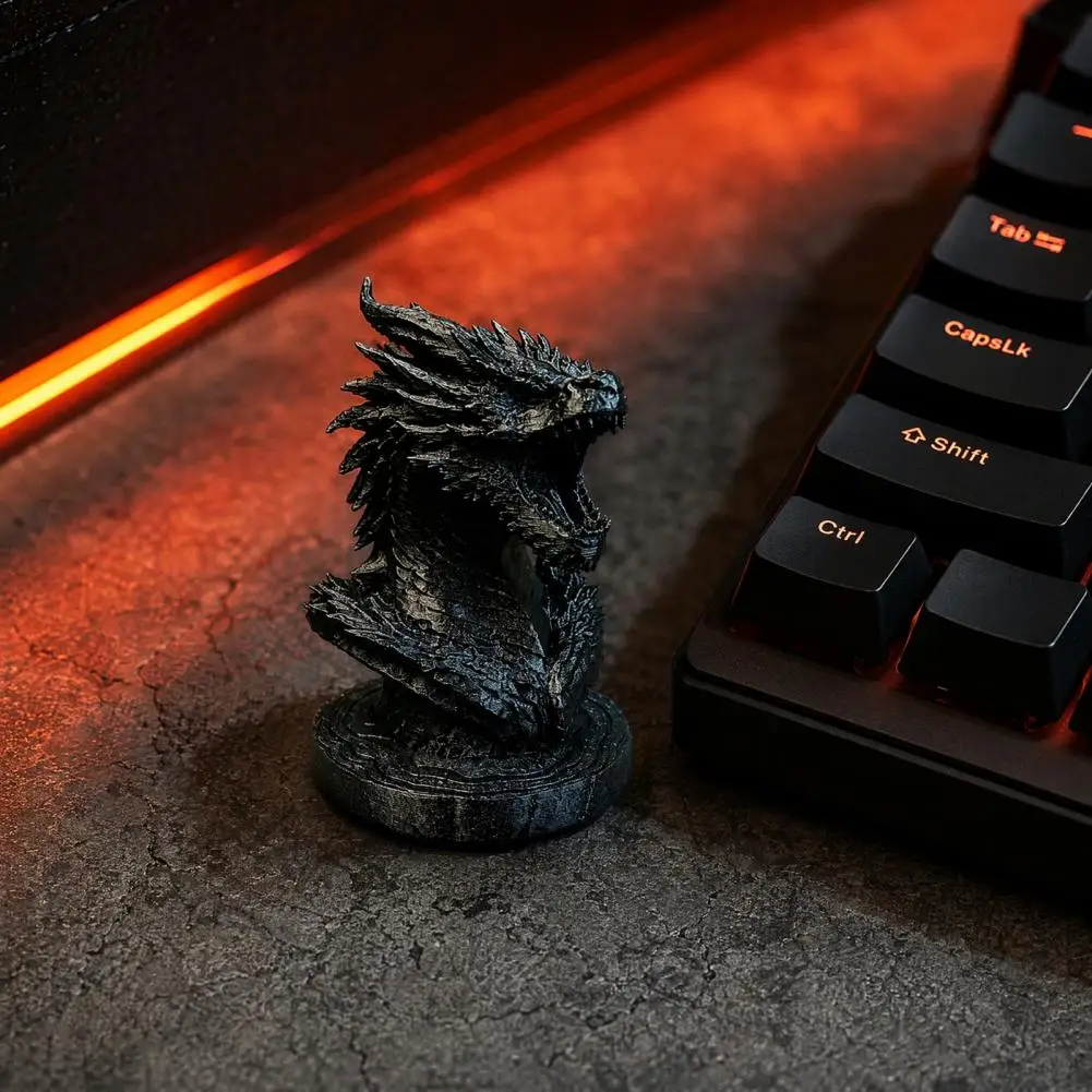 Fantasy Dragon Sculpture Black Dragon Sculpture Dragon Head Figurine 3d Printed Sculpture Mythical for Home for Collectors