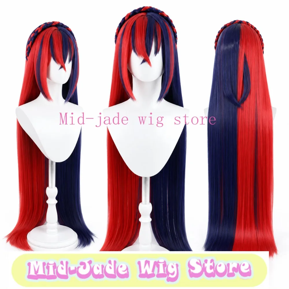 Lueur Female Protagonist Cosplay Wig Two Tone Long Straight Synthetic Hair with Lifelike Scalp for Convention Costume