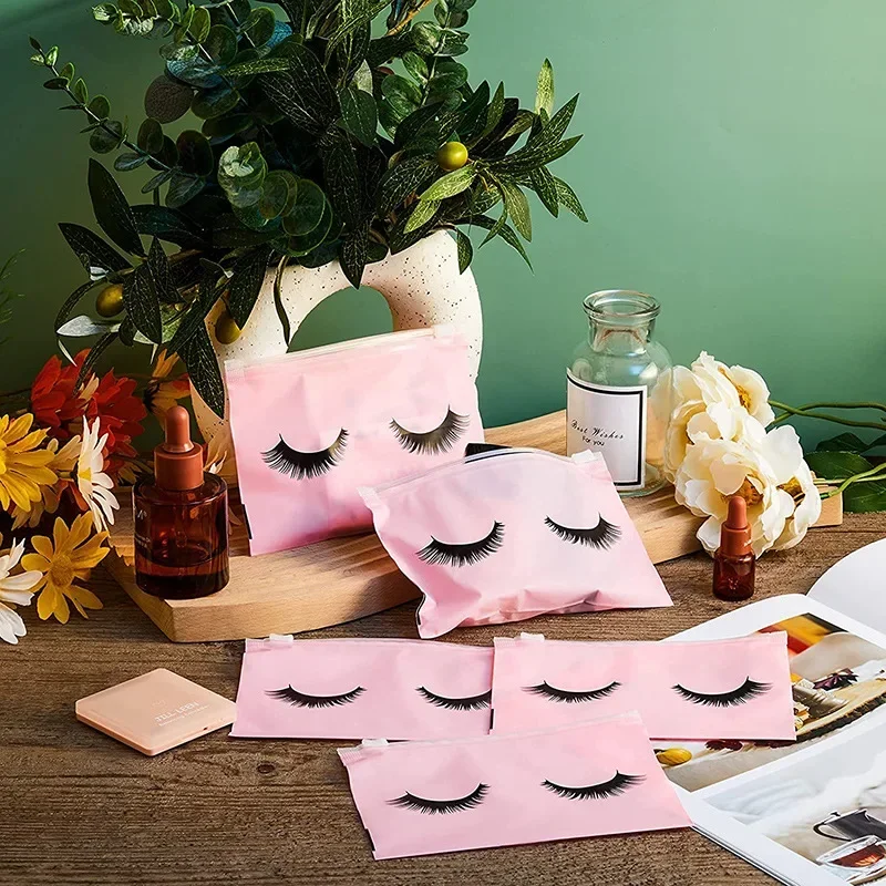 50PCS Wimpern Nachsorge Taschen Zipper Wasserdichte Wimpern Tasche Kulturbeutel Make-Up Tasche Kosmetische Reise Schönheit Liefert Geschenk Verpackung – Detail 8