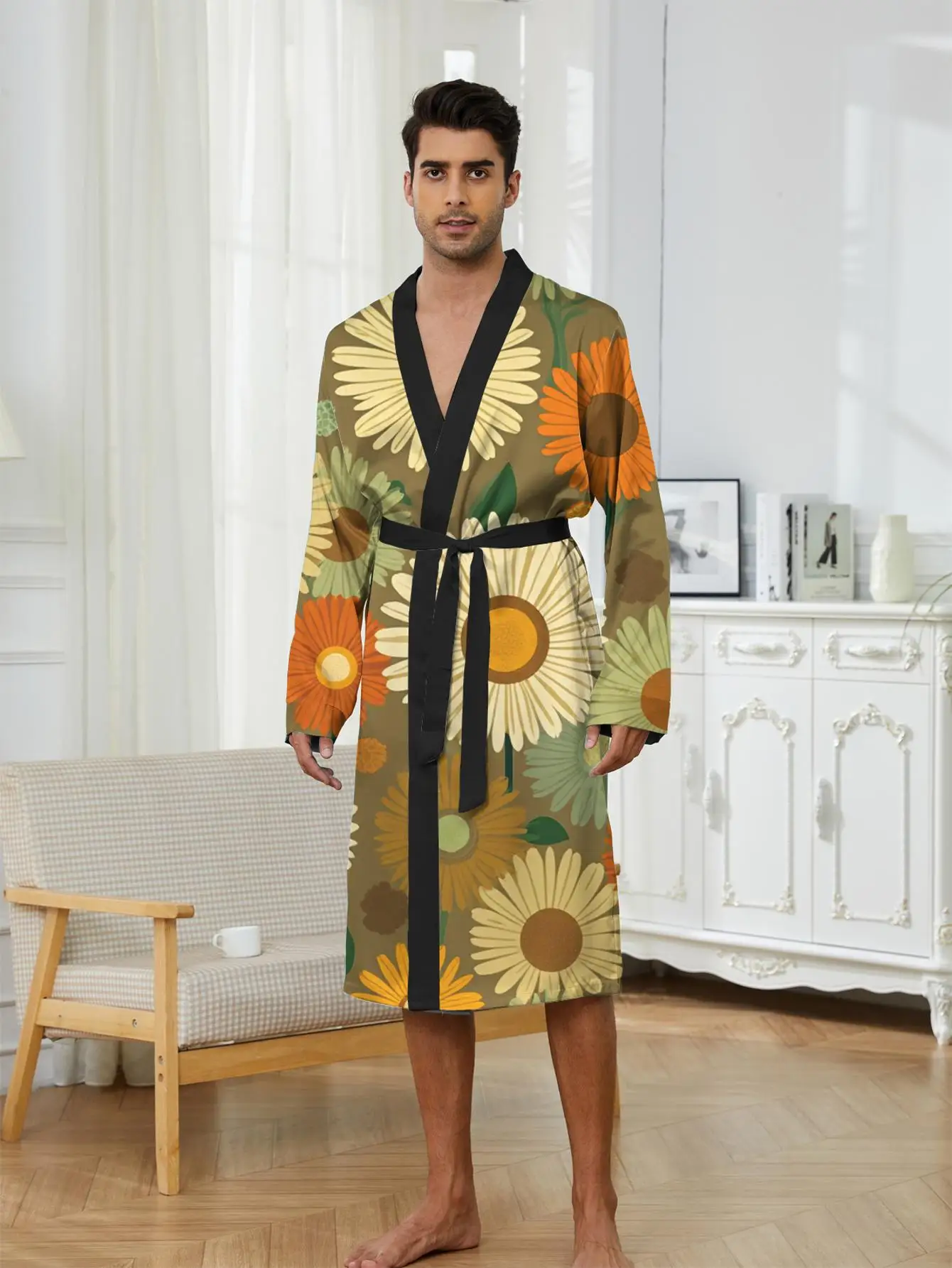 

1pc Men'S Robes 2026 Spring/Summer Polyester Funny Pajamas Sleepwear Bathrobe Man Men'S Pajamas 3D Printed Shower Robe Graphic