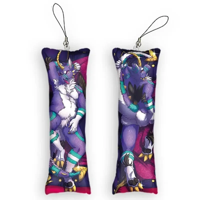 

New Pattern Furry Dakimakura Mini Keychain Anime This Month We Have THE ALISTAR 2 Side Print Small Pillow Pendant Otaku Cute Fun