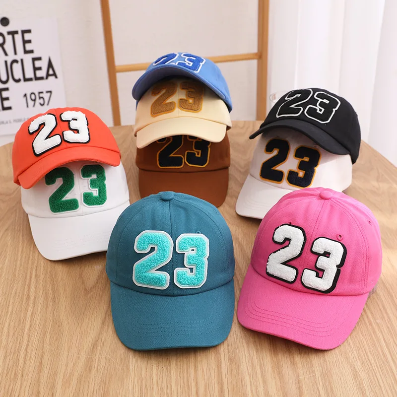 

Children Figure Baseball Cap 3-8Y New Spring Solid Sunhat Embroidered Boys Girls Cotton Snapback Caps Kids Hip Hop Fishing Hat