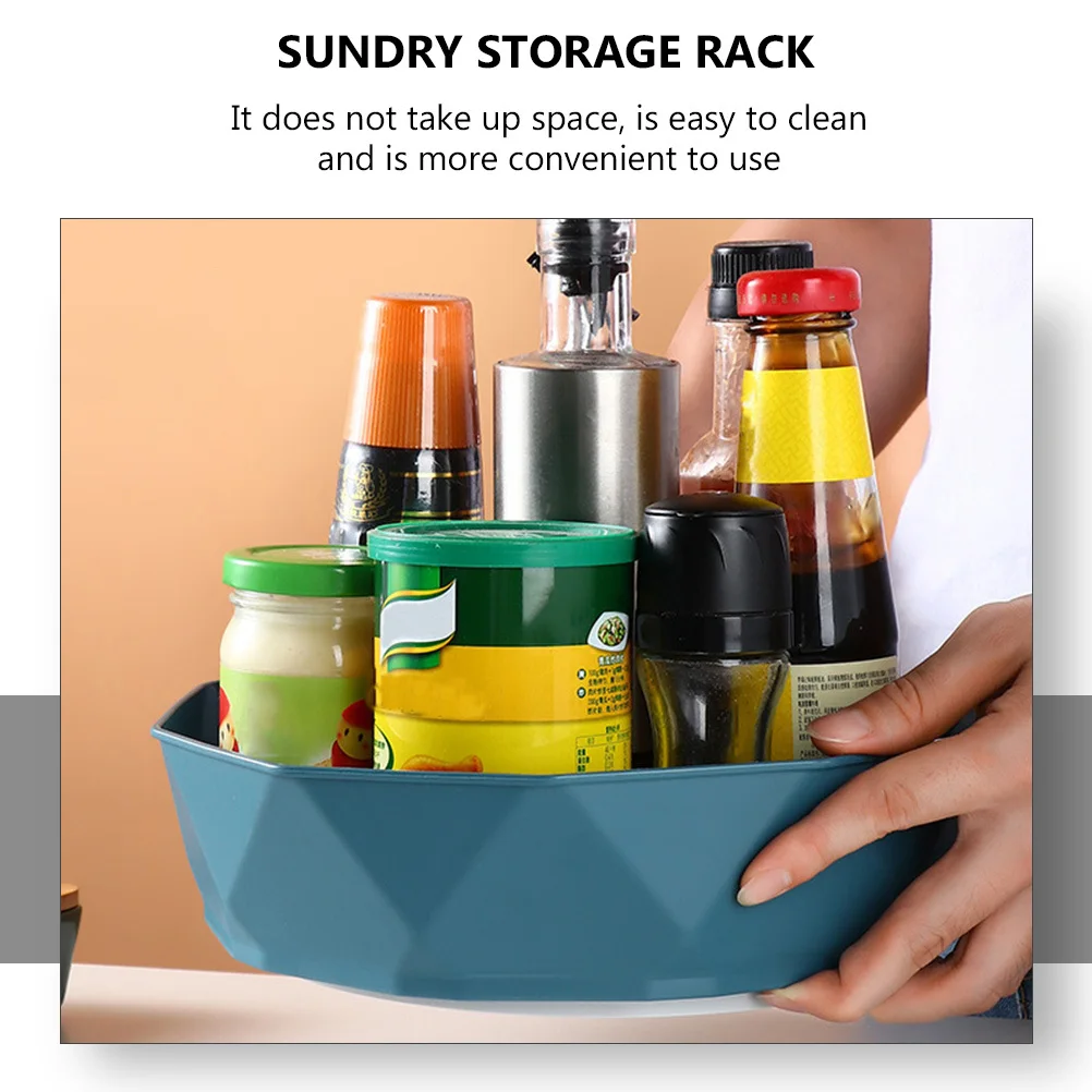 

Multifunctional Storage Rack Condiment Basket for Table Racks Kitchen Spice Blue