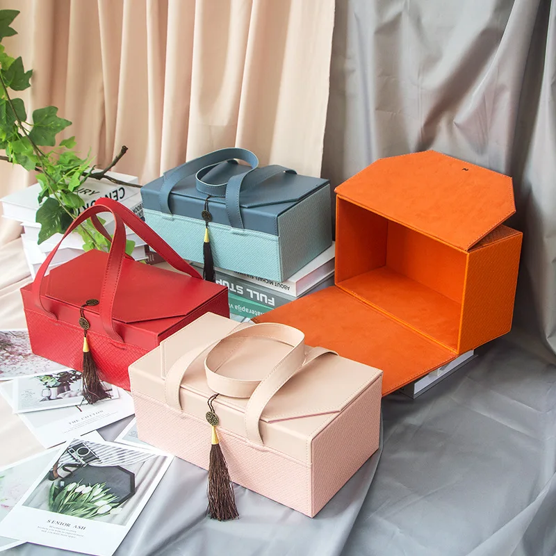 Luxury PU Leather Gift Box for Cosmetics and Tea, Perfect for Wedding Favors and Baby Showers Gift Box Packaging