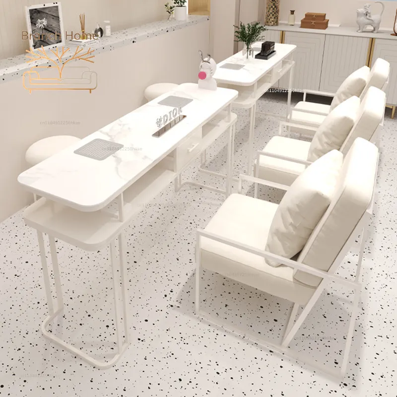 Cream Wind 4th Generation Vacuum Cleaner Nail Art Table and Chair Set with its own socket Nail Art Table Special economical