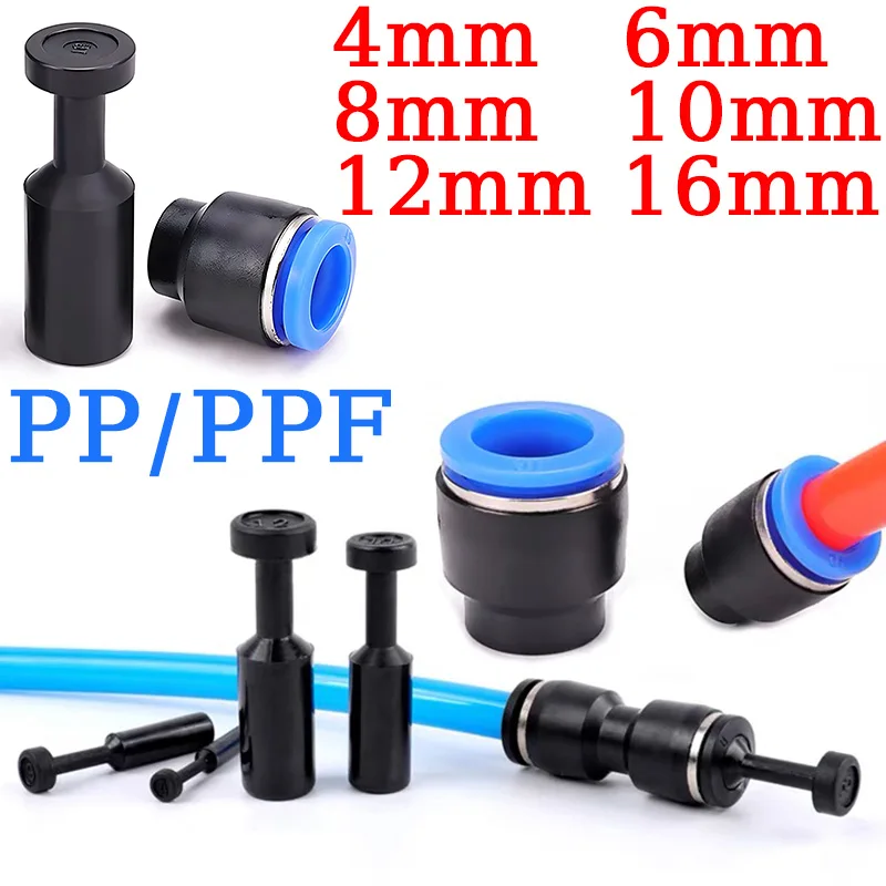 

20PCS 4/6/8/10/12mm Pneumatic Plug Fittings Quick Nylon Fitting PP PPF Hose Tube Push Fit Dustproof Seal Connector Air Line