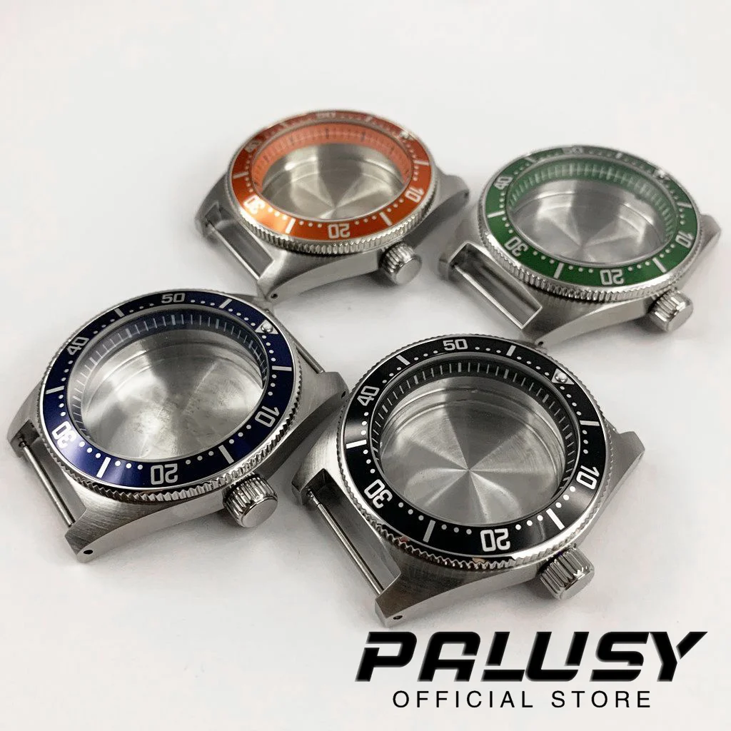 40 мм Серебристые часы из нержавеющей стали оранжевые, синие, зеленые, черные кольца ремешок подходит для NH35 NH36 7S26 7S36 4R35 4R36 механизм