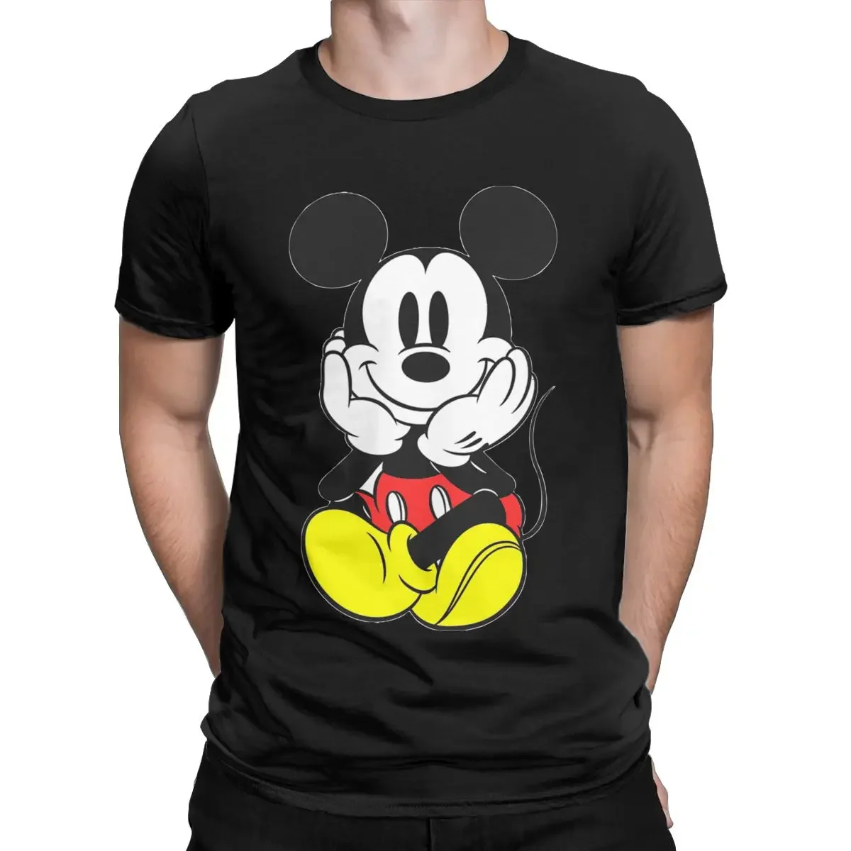 Mickey Mouse Kawaii Cartoon Men T Shirts Funny Tees Short Sleeve Crew Neck T-Shirt Cotton Gift Idea Clothing