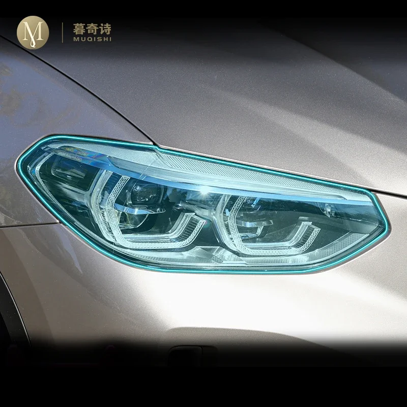 

Car Exterior For BMW ix3 2020-2023 Headlamps Transparent/smoked black TPU Anti scratch protective film Anti sand stone