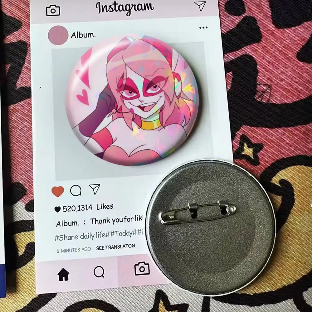 Attraction Style Miss Heed   Laser Badge Creative Pins Brooch for Bag Clothes Hat Decor Gifts Fans Collect