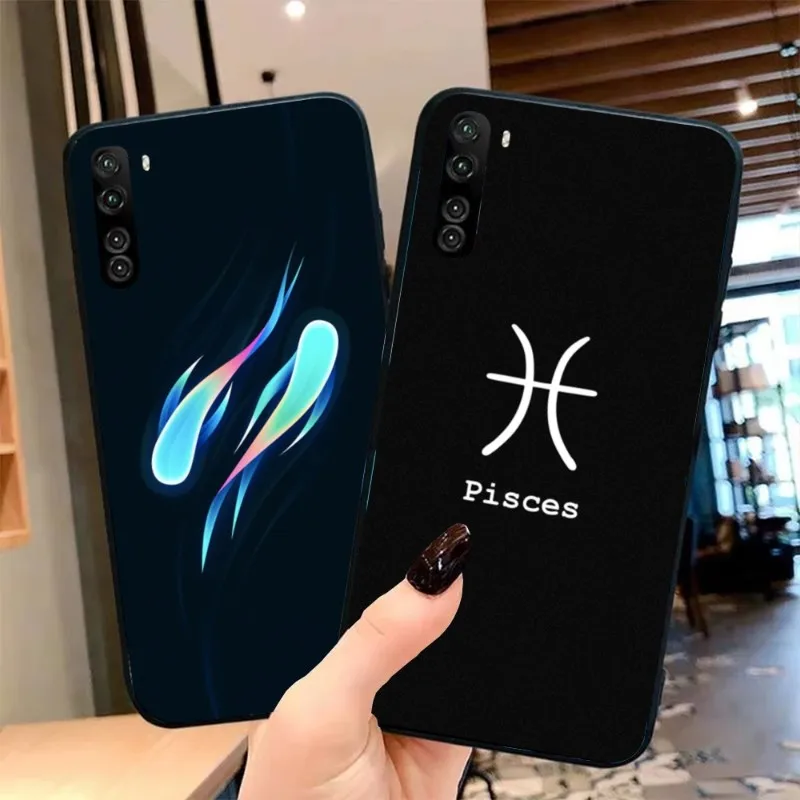 Pisces Astrology Smart Phone Case for OPPO Find X5 X3 X2 A93 Reno 8 7 Pro A74 A72 A53 Black Soft Phone Cover Funda