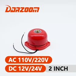 2 inch Traditional high quality red alarm bell AC110V/220V DC12V/24V call ring high decibel alarm bell factory bell