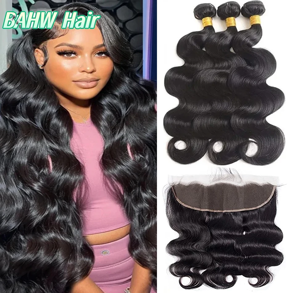 

Наборы индийских натуральных волос Body Wave с фронтальной кружевной вставкой 13x4 HD, 100% необработанные человеческие волосы с фронтальной вставкой 13x4