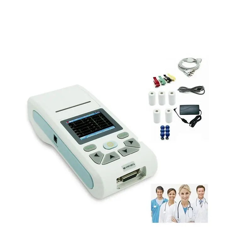 Touch screen Electrocardiograph CONTEC ECG90A 12-lead ECG&EKG Machine Sync PC Software